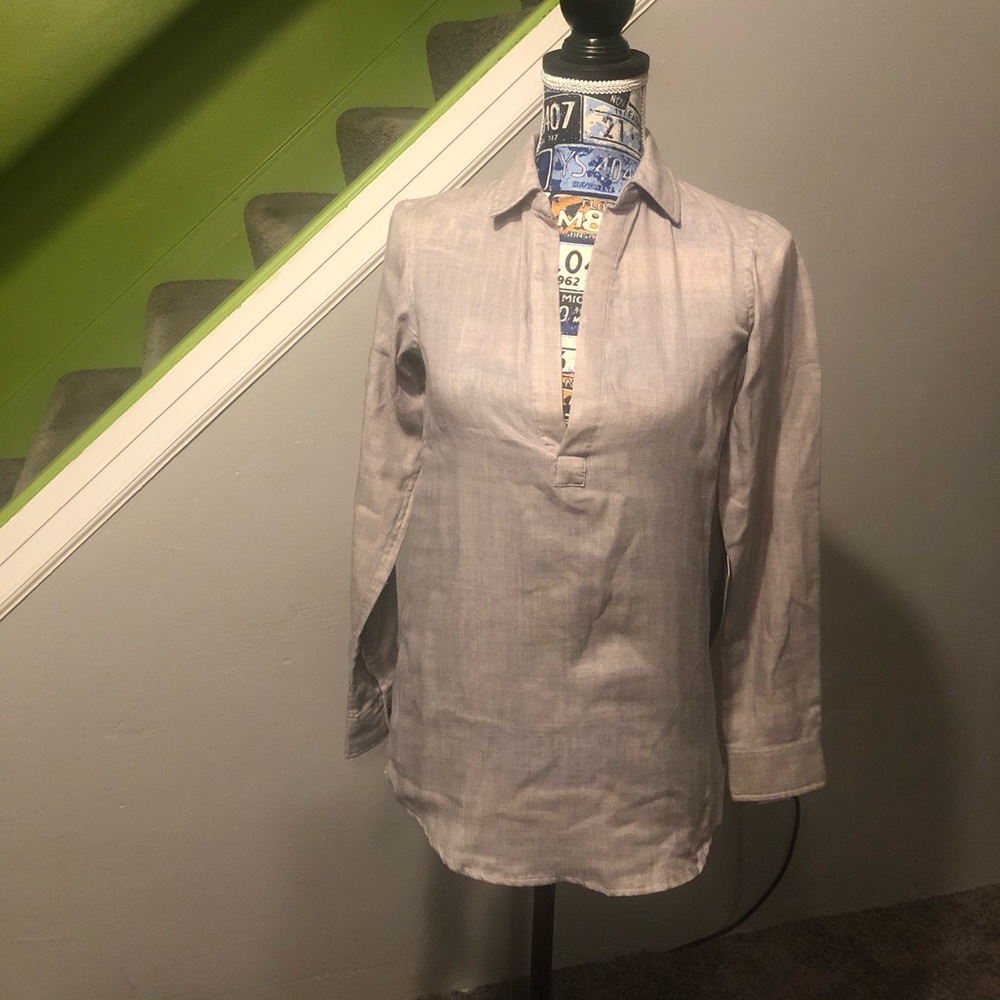 Gray Long sleeve Double-Sided Tunic Top, XS, NWT.